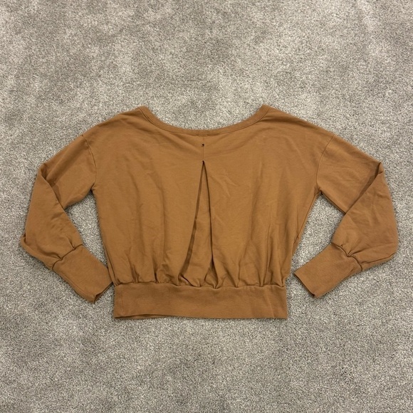Cuyana French Terry Boatneck Sweatshirt Organic Cotton Camel Brown Size Small - Picture 4 of 10